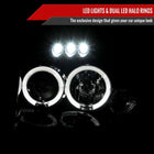 2001-2004 Nissan Frontier Dual Halo Projector Headlights (Glossy Black Housing/Smoke Lens)