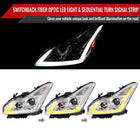 2008-2013 Infiniti G37/2014-2015 Q60 Coupe/Convertible Sequential Switchback LED Turn Signal Projector Headlights (Chrome Housing/Clear Lens)