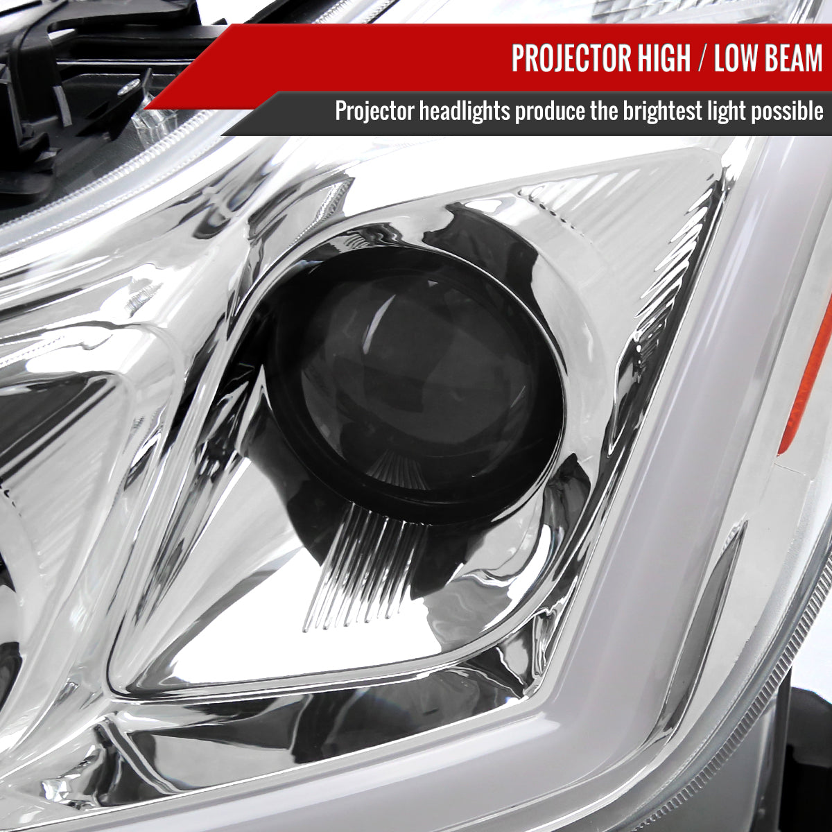 2008-2013 Infiniti G37/2014-2015 Q60 Coupe/Convertible Sequential Switchback LED Turn Signal Projector Headlights (Chrome Housing/Clear Lens)