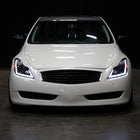 2008-2013 Infiniti G37/2014-2015 Q60 Coupe/Convertible Sequential Switchback LED Turn Signal Projector Headlights (Matte Black Housing/Clear Lens)