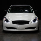2008-2013 Infiniti G37/2014-2015 Q60 Coupe/Convertible Sequential Switchback LED Turn Signal Projector Headlights (Matte Black Housing/Smoke Lens)