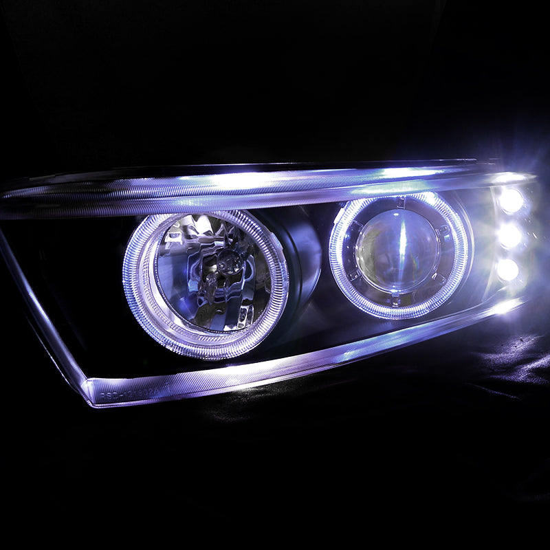 1999-2003 Mitsubishi Galant Dual Halo Projector Headlights (Matte Black Housing/Clear Lens)