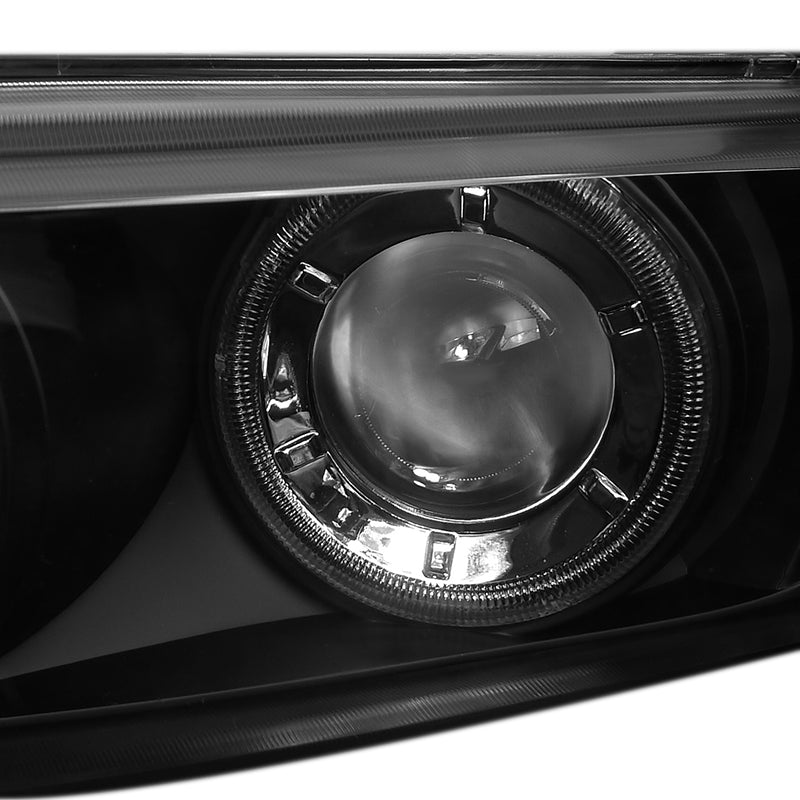 1999-2003 Mitsubishi Galant Dual Halo Projector Headlights (Matte Black Housing/Clear Lens)