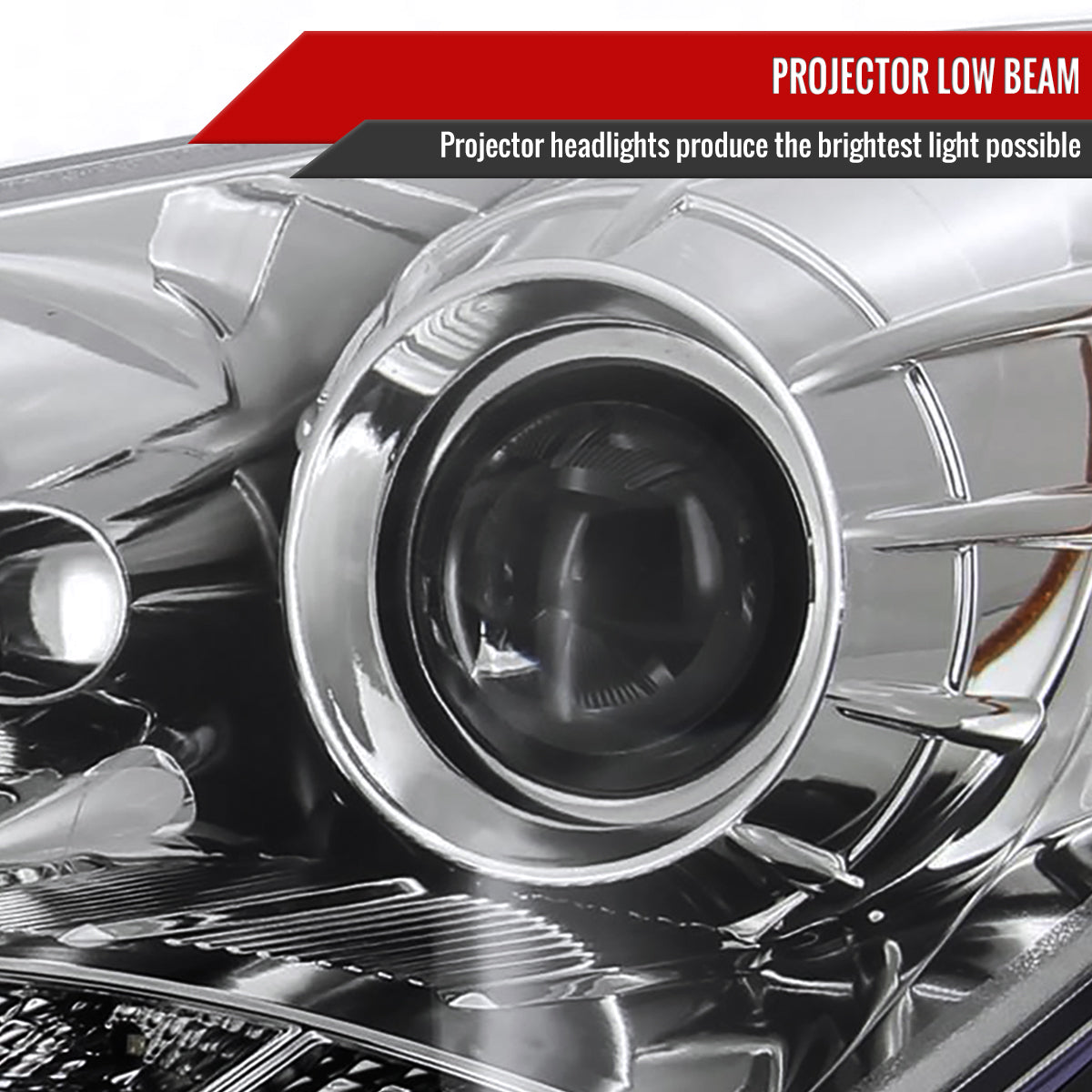 2010-2012 Hyundai Genesis Coupe Projector Headlights w/ SMD LED Light Strip (Chrome Housing/Clear Lens)