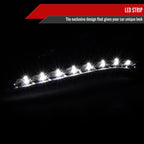 2010-2012 Hyundai Genesis Coupe Projector Headlights w/ SMD LED Light Strip (Jet Black Housing/Clear Lens)