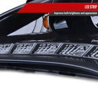 2010-2012 Hyundai Genesis Coupe Projector Headlights w/ SMD LED Light Strip (Glossy Black Housing/Smoke Lens)