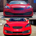 2010-2012 Hyundai Genesis Coupe Projector Headlights w/ SMD LED Light Strip (Glossy Black Housing/Smoke Lens)