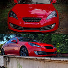 2010-2012 Hyundai Genesis Coupe Projector Headlights w/ SMD LED Light Strip (Glossy Black Housing/Smoke Lens)