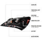 2010-2012 Hyundai Genesis Coupe Projector Headlights w/ SMD LED Light Strip (Matte Black Housing/Clear Lens)