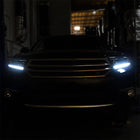 2011-2013 Toyota Highlander Projector Headlights w/ SMD LED Light Strip - Chrome/Clear Lens