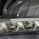 2011-2013 Toyota Highlander Projector Headlights w/ SMD LED Light Strip - Matte Black/Clear Lens