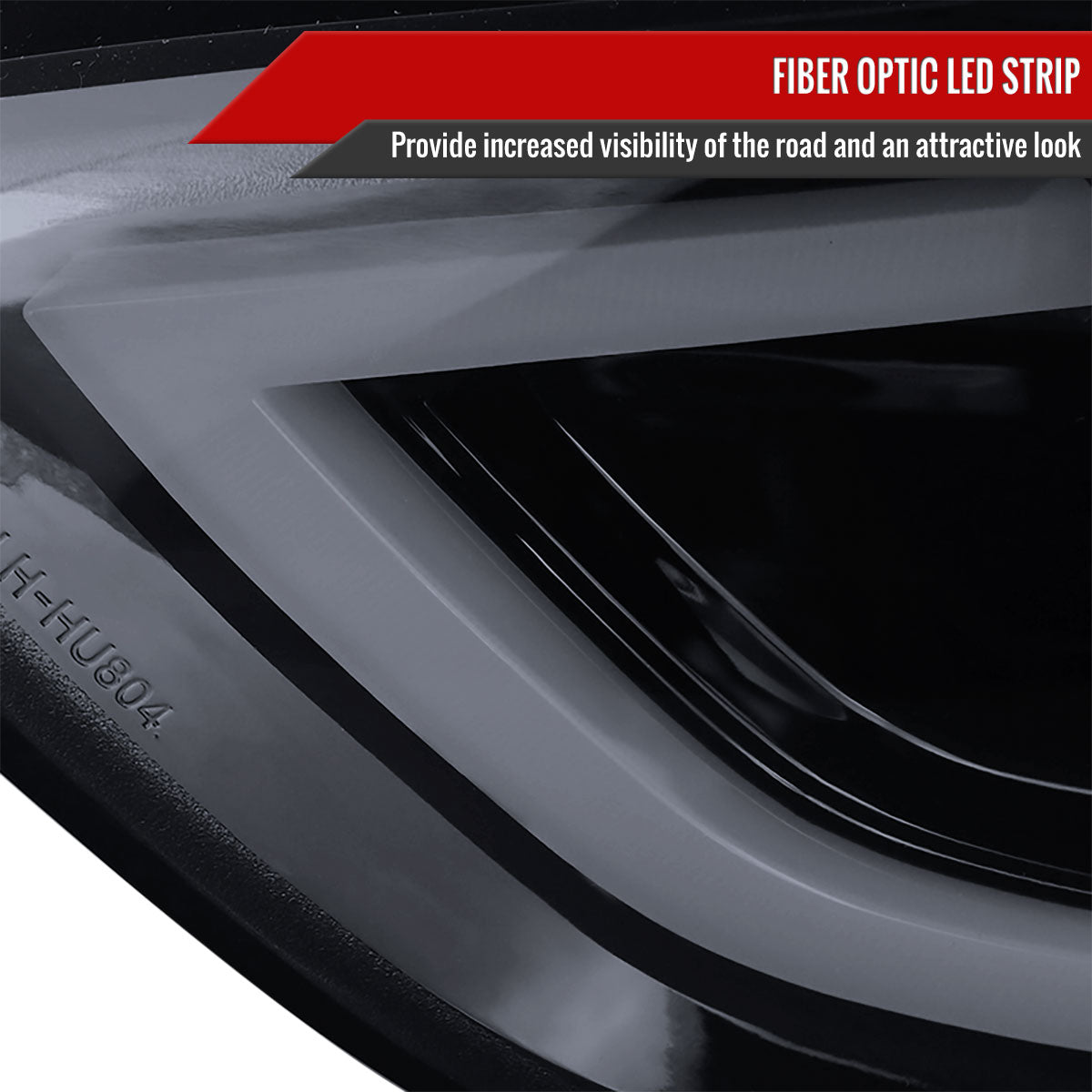 2011-2013 Hyundai Elantra LED Bar Projector Headlights (Glossy Black Housing/Smoke Lens)
