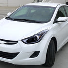 2011-2013 Hyundai Elantra LED Bar Projector Headlights (Glossy Black Housing/Smoke Lens)