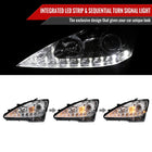 2006-2010 Lexus IS250/IS350 SMD LED Light Strip Projector Headlights w/ Sequential Turn Signal Lights (Glossy Black Housing/Smoke Lens)