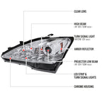 2006-2010 Lexus IS250/IS350 SMD LED Light Strip Projector Headlights (Chrome Housing/Clear Lens)