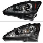 2006-2010 Lexus IS250/IS350 SMD LED Light Strip Projector Headlights w/ LED Turn Signal Lights (Matte Black Housing/Clear Lens)