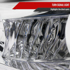 2001-2005 Lexus IS300 Projector Headlights w/ LED Light Strip & LED Turn Signal Lights (Chrome Housing/Clear Lens)