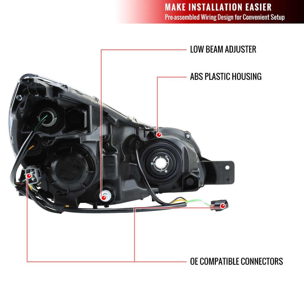 2010-2014 Subaru Legacy/Outback Projector Headlights (Chrome Housing/Clear Lens) - Driver Side Only