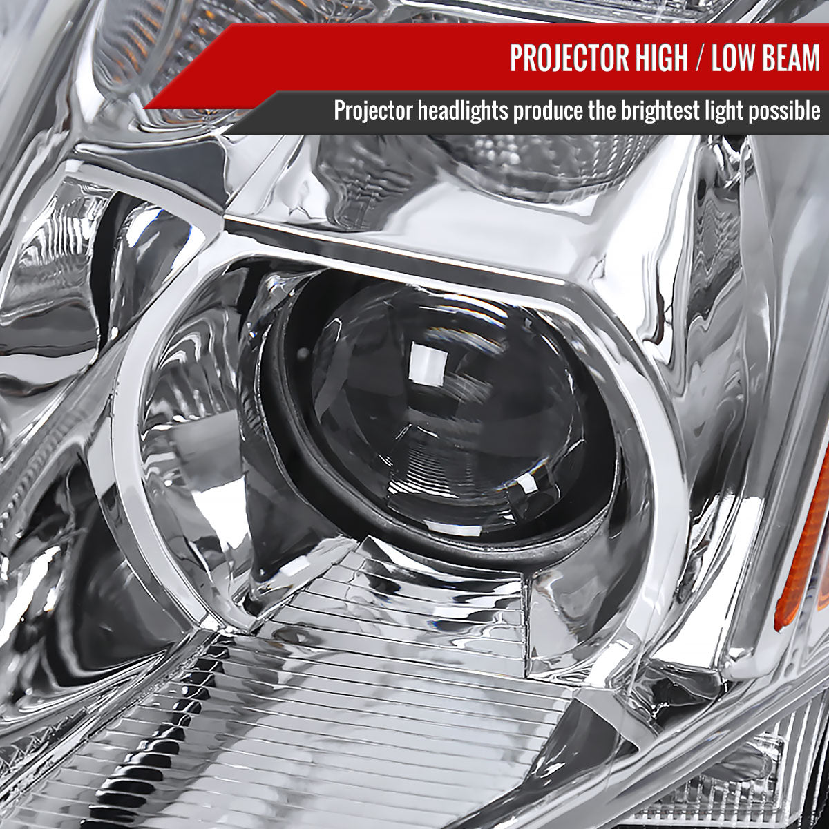 2004-2006 Nissan Maxima Factory Style Projector Headlights - Chrome/Clear Lens