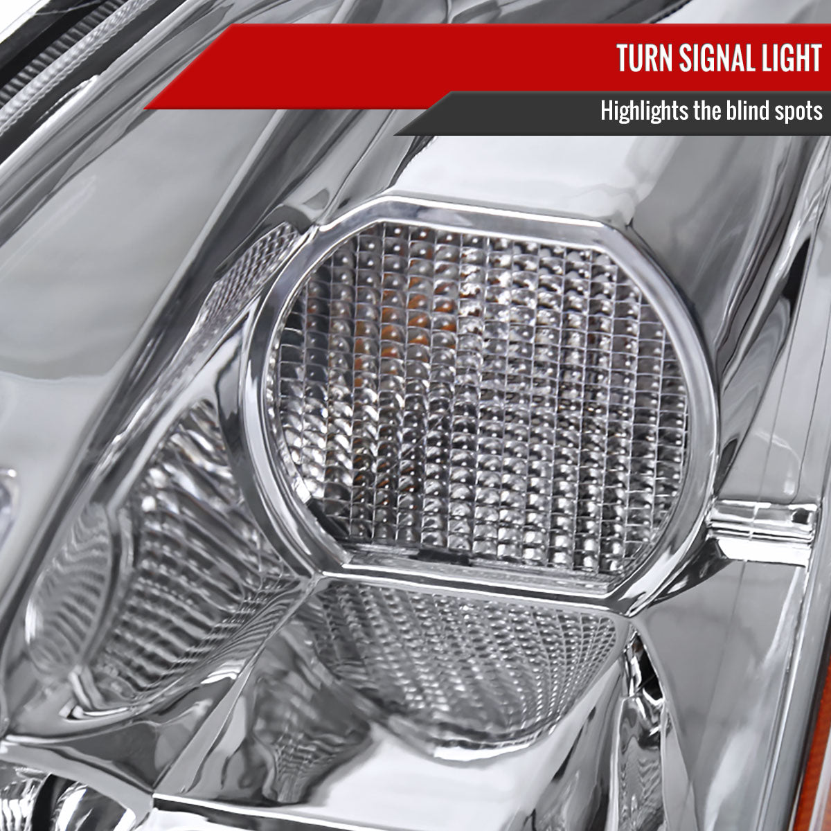 2004-2006 Nissan Maxima Factory Style Projector Headlights - Chrome/Clear Lens