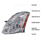 2004-2006 Nissan Maxima Factory Style Projector Headlights - Chrome/Clear Lens