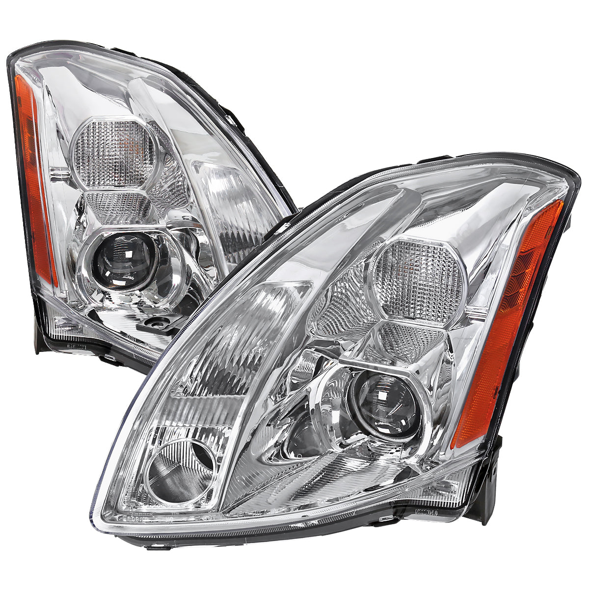 2004-2006 Nissan Maxima Factory Style Projector Headlights - Chrome/Clear Lens