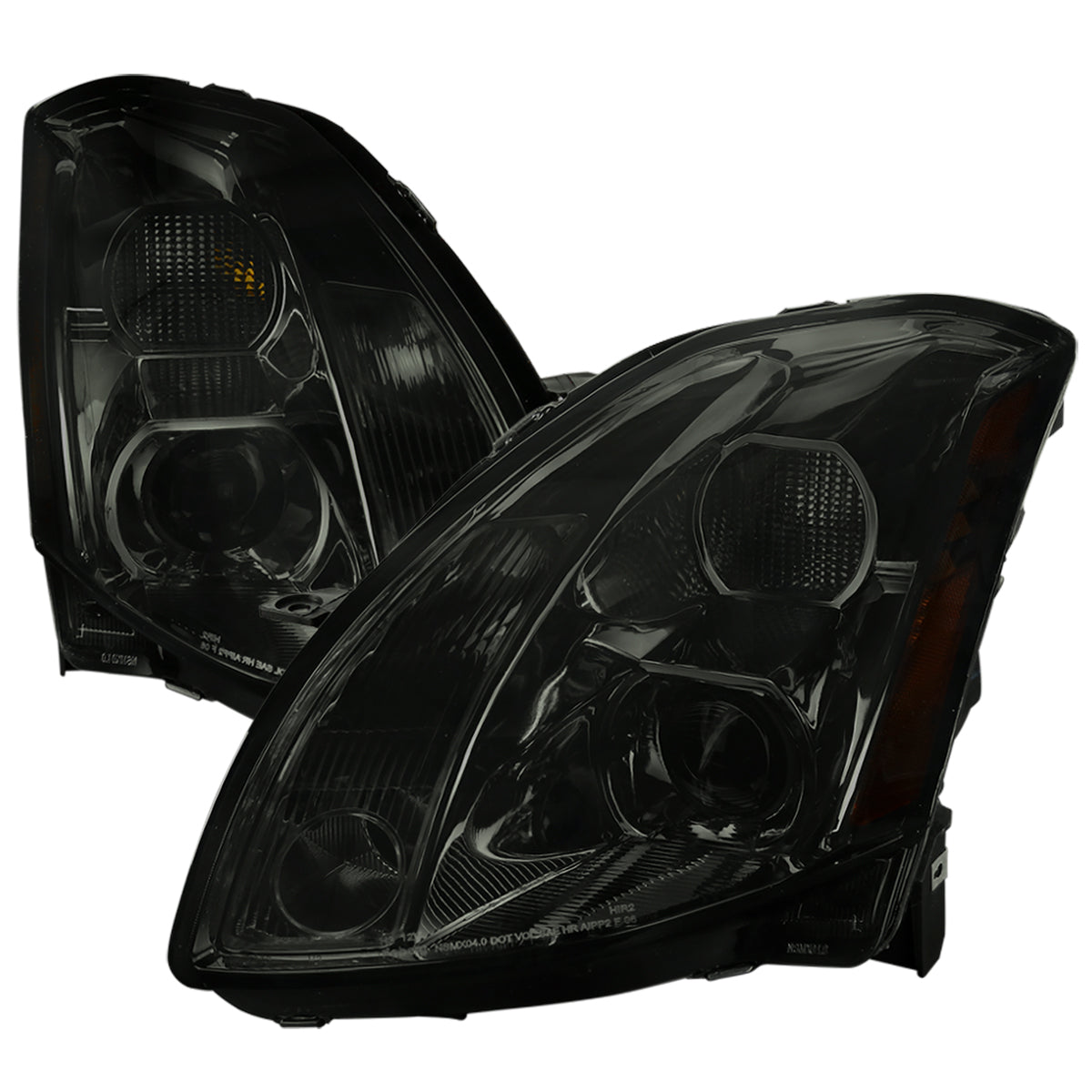 2004-2006 Nissan Maxima Factory Style Projector Headlights - Chrome/Smoke Lens