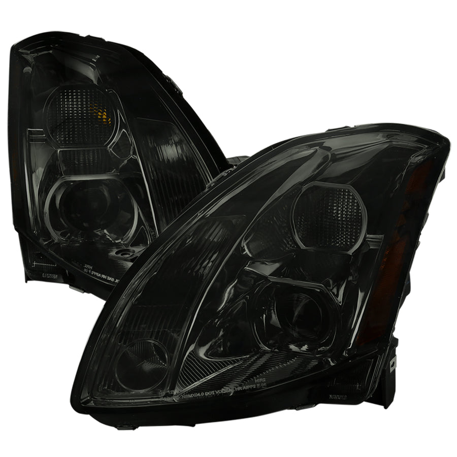 2004-2006 Nissan Maxima Factory Style Projector Headlights - Chrome/Smoke Lens