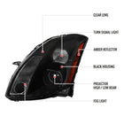 2004-2006 Nissan Maxima Factory Style Projector Headlights - Matte Black/Clear Lens