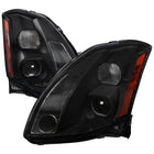 2004-2006 Nissan Maxima Factory Style Projector Headlights - Matte Black/Clear Lens