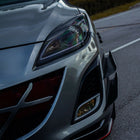 2010-2013 Mazda 3 Projector Headlights w/ LED Light Strip (Glossy Black Housing/Smoke Lens)