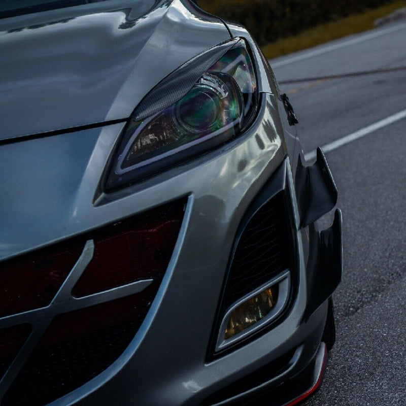 2010-2013 Mazda 3 Projector Headlights w/ LED Light Strip (Glossy Black Housing/Smoke Lens)