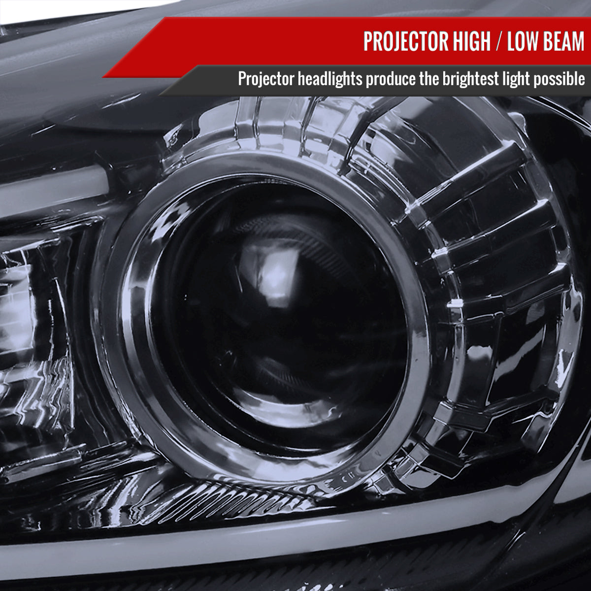 2010-2013 Mazda 3 Projector Headlights w/ LED Light Strip (Glossy Black Housing/Smoke Lens)