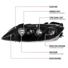 2003-2005 Mazda 6 Factory Style Projector Headlights (Matte Black Housing/Clear Lens)