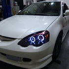 2002-2004 Acura RSX Dual Halo Projector Headlights (Glossy Black Housing/Smoke Lens)