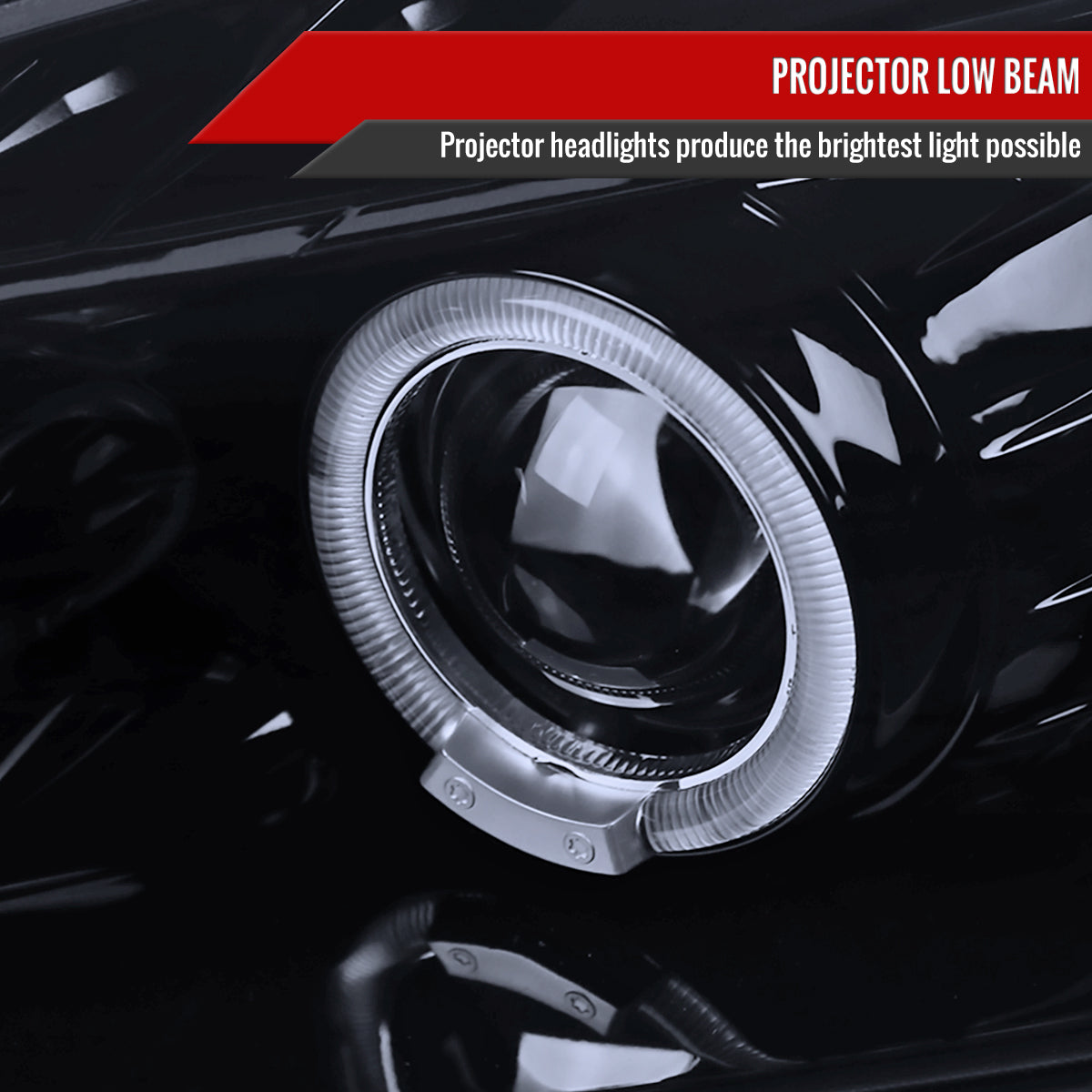 2000-2003 Honda S2000 AP1 Dual Halo Projector Headlights (Glossy Black Housing/Smoke Lens)