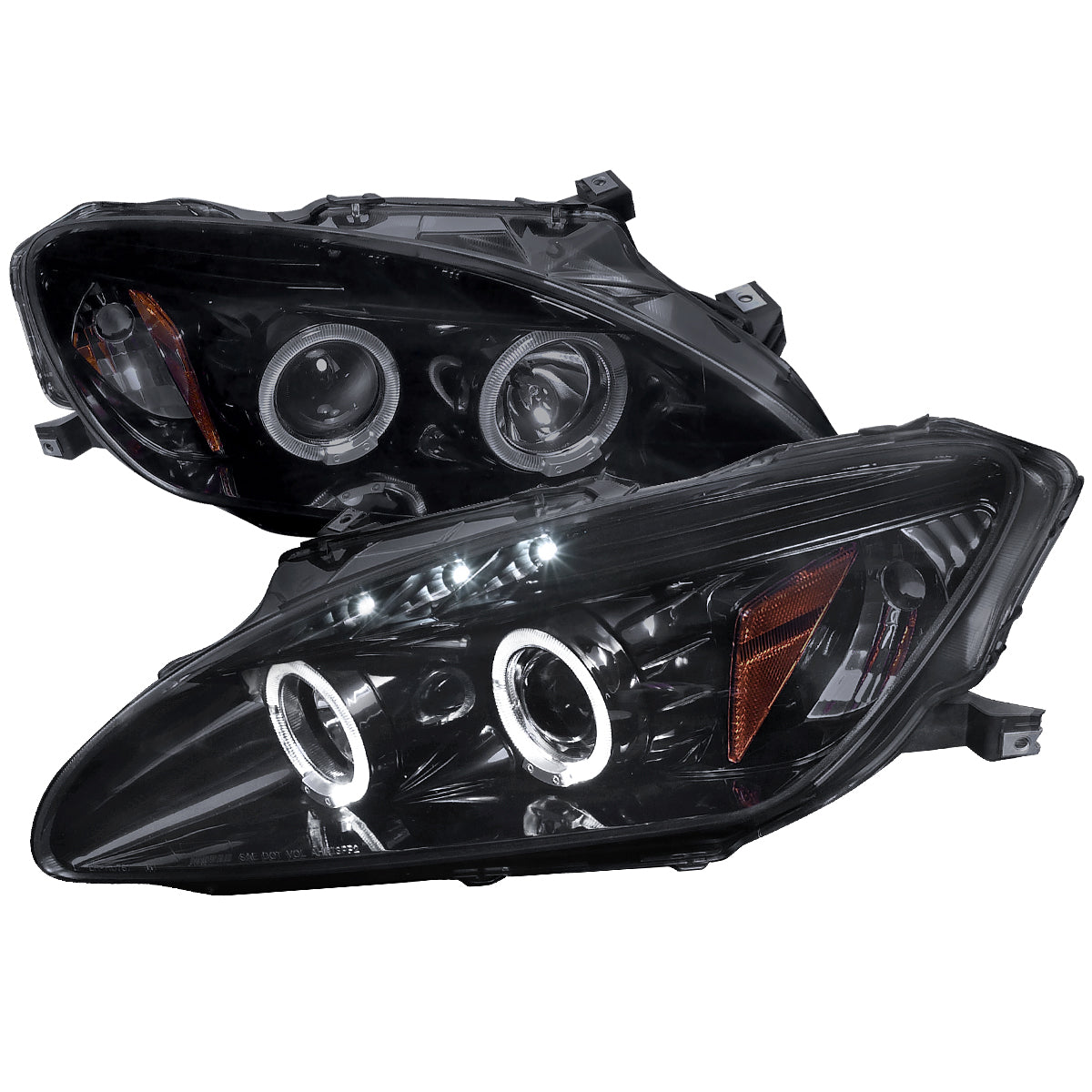 2000-2003 Honda S2000 AP1 Dual Halo Projector Headlights (Glossy Black Housing/Smoke Lens)