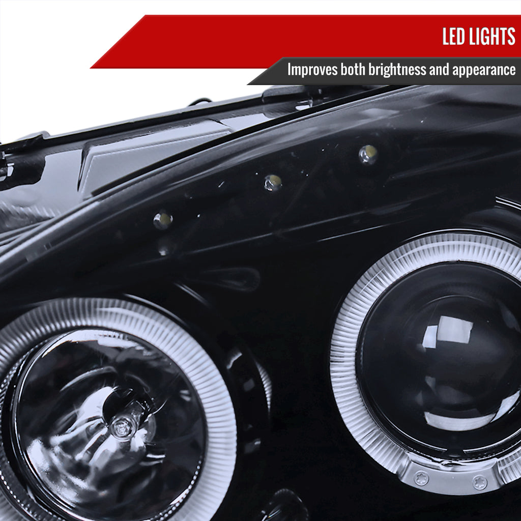 2004-2009 Honda S2000 AP2 Dual Halo Projector Headlights (Glossy Black Housing/Smoke Lens)