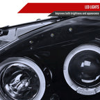 2004-2009 Honda S2000 AP2 Dual Halo Projector Headlights (Glossy Black Housing/Smoke Lens)