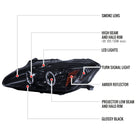 2004-2009 Honda S2000 AP2 Dual Halo Projector Headlights (Glossy Black Housing/Smoke Lens)