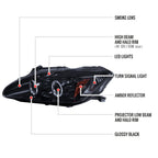 2004-2009 Honda S2000 AP2 Dual Halo Projector Headlights (Glossy Black Housing/Smoke Lens)