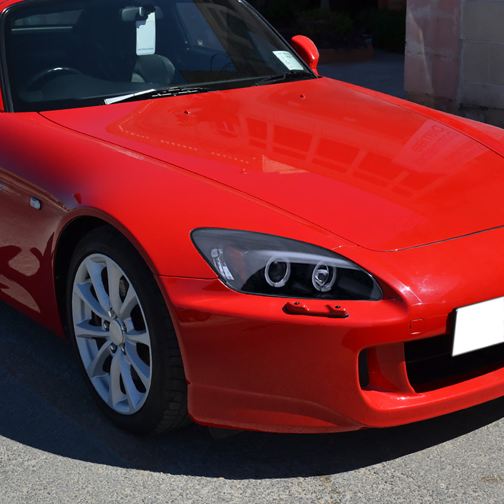 2004-2009 Honda S2000 AP2 Dual Halo Projector Headlights (Glossy Black Housing/Smoke Lens)