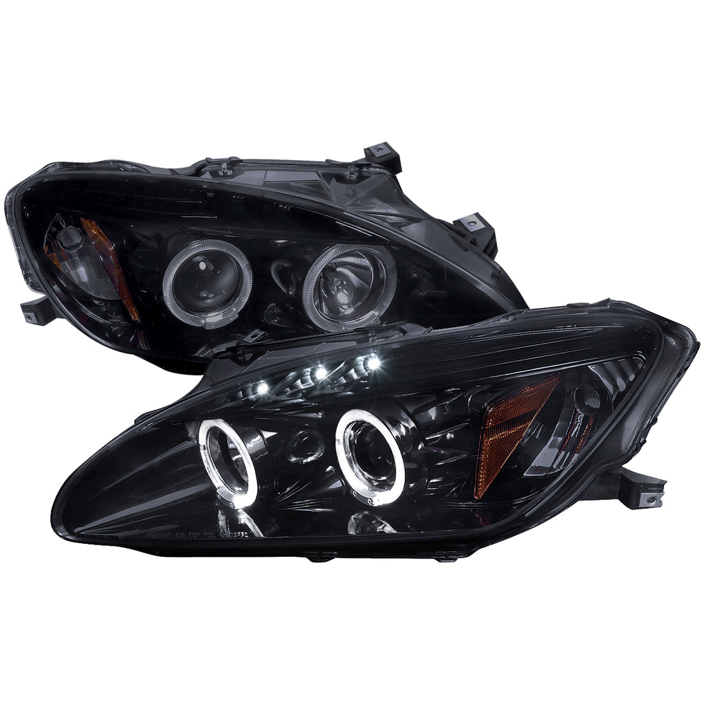 2004-2009 Honda S2000 AP2 Dual Halo Projector Headlights (Glossy Black Housing/Smoke Lens)