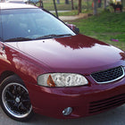 2000-2003 Nissan Sentra Dual Halo Projector Headlights (Chrome Housing/Clear Lens)