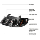 2000-2003 Nissan Sentra Dual Halo Projector Headlights (Matte Black Housing/Clear Lens)