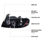 2004-2006 Nissan Sentra Dual Halo Projector Headlights (Glossy Black Housing/Smoke Lens)