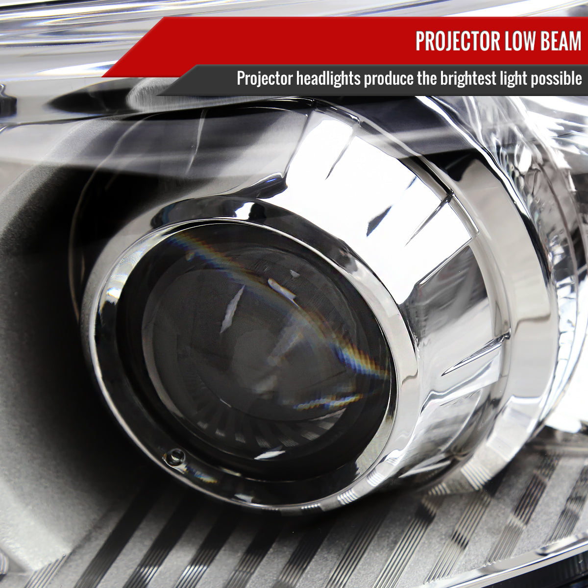 2011-2020 Toyota Sienna Driver/Left Side Projector Headlight (Chrome Housing/Clear Lens)