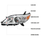2011-2020 Toyota Sienna Driver/Left Side Projector Headlight (Chrome Housing/Clear Lens)