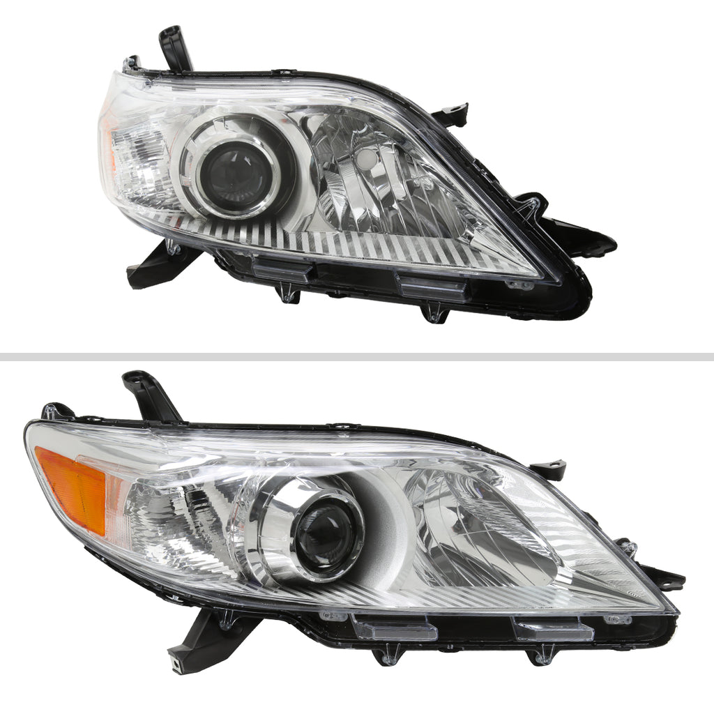 2011-2020 Toyota Sienna Passenger/Right Side Projector Headlight (Chrome Housing/Clear Lens)