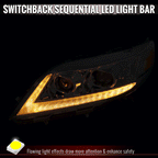2011-2020 Toyota Sienna Switchback Sequential LED Bar Projector Headlights (Chrome Housing / Clear Lens)